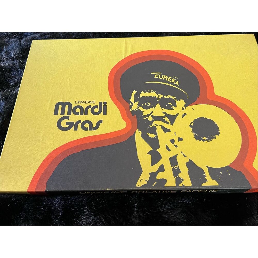 Linweave Creative Papers Box Various Sheets Mardi Gras Vintage Rare